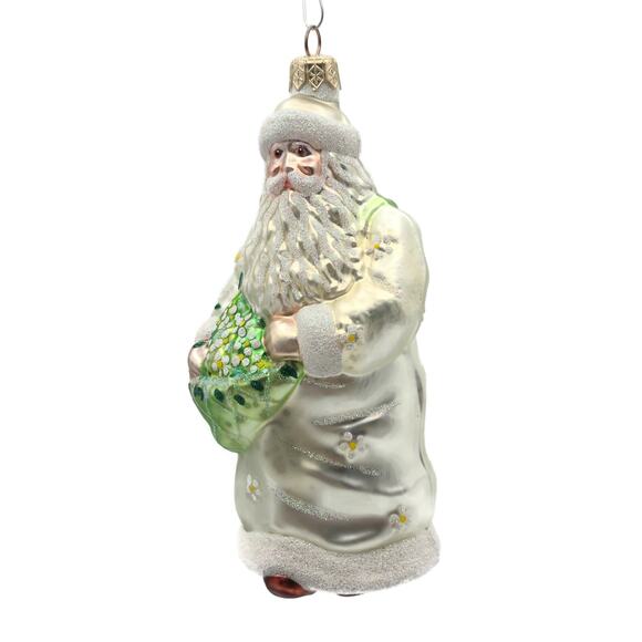Patricia Breen Santa of the Daisies Pearl Spring Christmas Holiday Tree Ornament - Picture 1 of 8